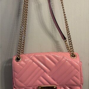 Michael Kors Pink Quilted Shoulder Bag with Gold Accents